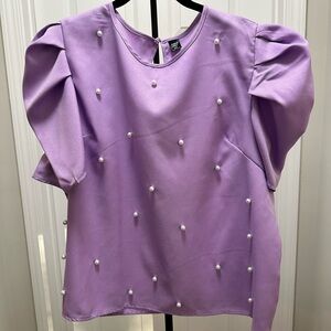 Elegant Purple Puff Sleeve Top